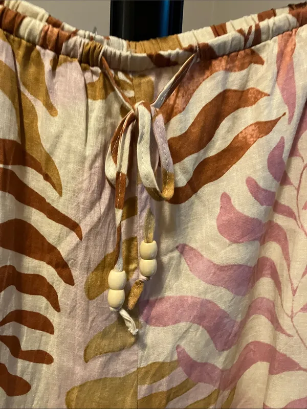 Nicole Miller Pink and Tan Zebra-Print Wide Leg - Image 3