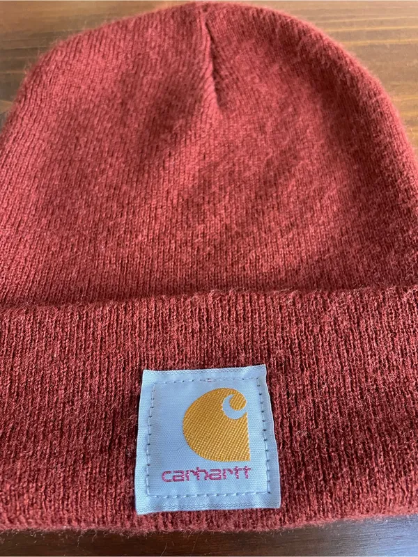 Carhartt Burnt Orange Ribbed Cuffed Beanie - Image 2