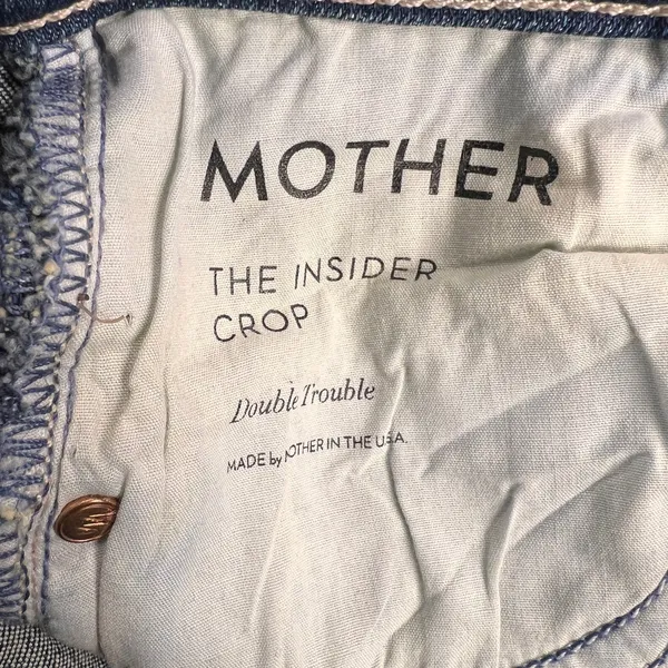 MOTHER Denim The Insider Crop Jeans Double Trouble Wash Mid Rise Size 25 - Image 6