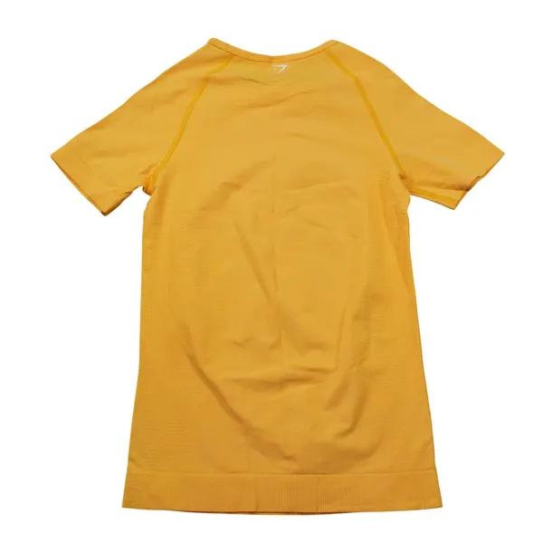 Gymshark Vital Seamless‎ T-Shirt Womens Medium Orange Yellow Marl Activewear Gym - Image 5