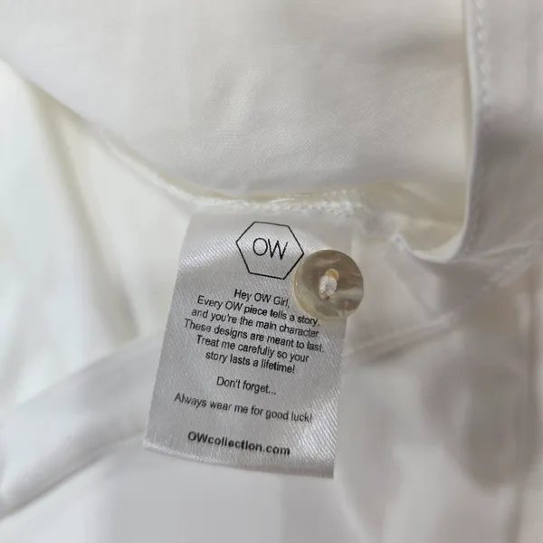 OW Collection Bella Crop Shirt in White Size M - Image 8