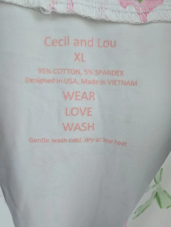 Cecil And Lou Pajama Set - Soft Cotton Sleep Tee & Shorts Print Texas - Image 2