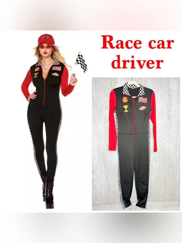 Race Car Driver halloween Costume cosplay long sleeve one piece jump suit med - Image 2