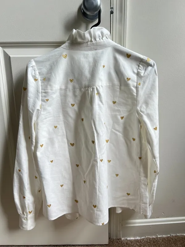 Sézane Chlo Shirt - Gold Heart Embroidery - Image 3