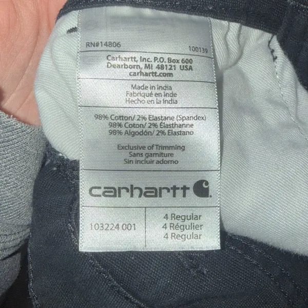 Carhartt womens Black slim fit jeans pants utility pants size 4 regular fit - Image 8