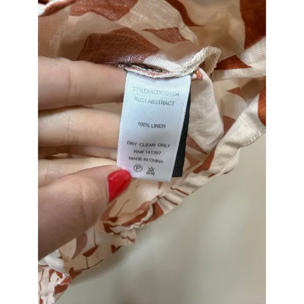 ASTR Marlene rust abstract midi Dress Small - Image 6
