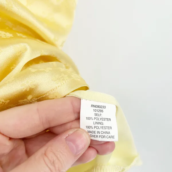 L.A. Hearts‎ x Pacsun Cowl Neck Floral Embossed Butter Yellow Slip Dress Size S - Image 6