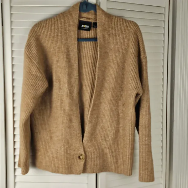 Maeve Anthropologie Womens Beige Cardigan Sweater One‎ Size - Image 2