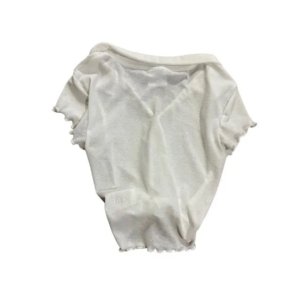 BDG Urban Outfitters Womens White‎ sheer Tie Button Up Shirt small - Image 5