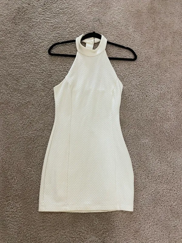 Bebe White Bodycon Dress - Homecoming / Formal Dress - Image 3