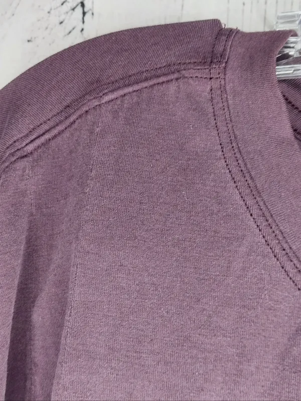 Athleta Long Sleeve Crewneck Relaxed Cropped Boxy Loungewear Top Plumberry - Image 4