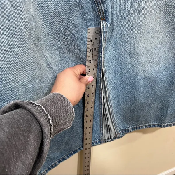 NWT Abercrombie & Fitch blue Denim Skirt midi size 34 US 18 plus size - Image 7
