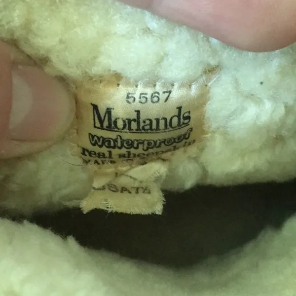 English Morelands vintage real sheepskin booties - Image 3