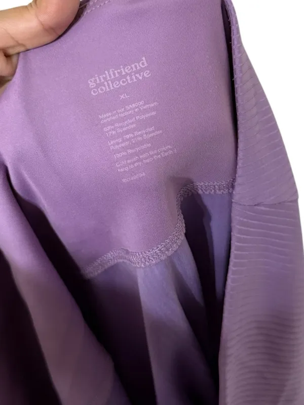 GIRLFRIEND COLLECTIVE Ribbed Purple High Rise Leggings - Image 7