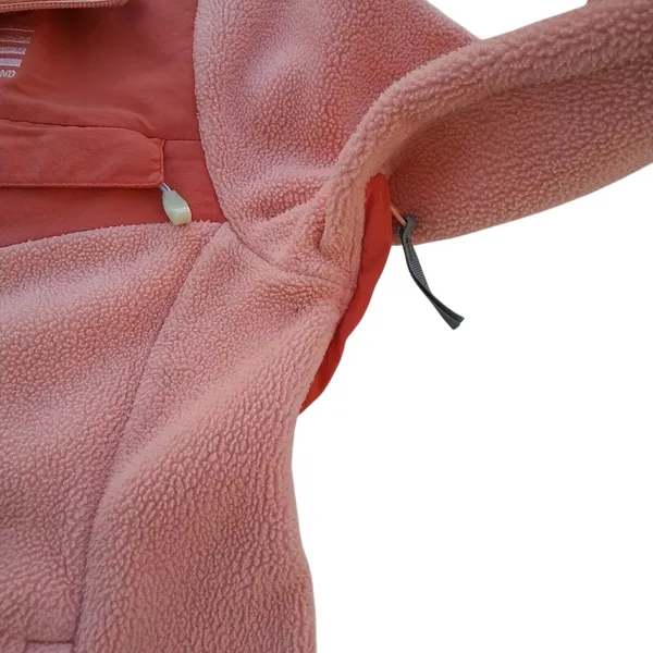 Land's End Womens Small 6-8 Peach Orange Jacket Zip Up Pocket Fleece Fall Winter - Image 4