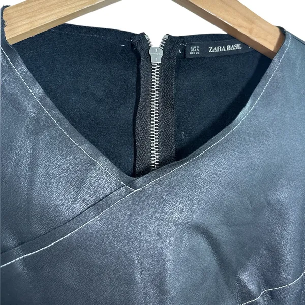 Zara Basic Faux Leather Sleeveless Top - Image 4