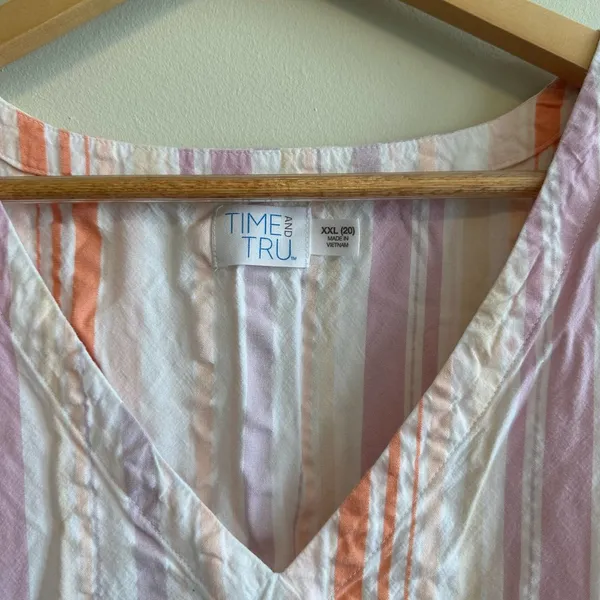 Time and Tru Women's Striped Flutter Sleeve Dress Size XXL - Image 3