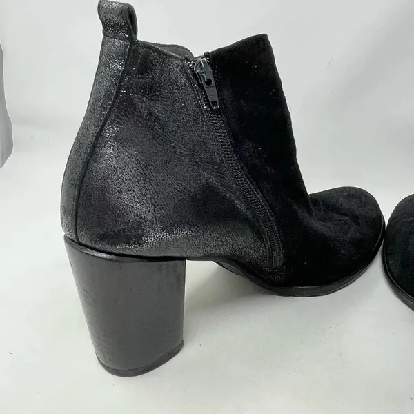 Paul Green Rockin Booties Black Suede Leather Metallic Size 7‎ / US 9.5 - Image 8