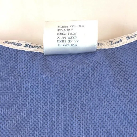 Medical Uniform Scrub Size Medium Stuff Tech Top Blue Short Sleeve Unisex - Image 6