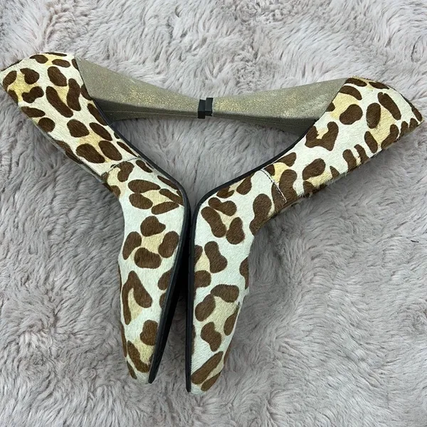 Nicole size 6.5 leather upper animal print heels - Image 3