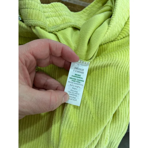 Aerie Yellow Velvet Flare Lounge‎ Pants Y2K Retro Wide Leg Sz S - Image 5