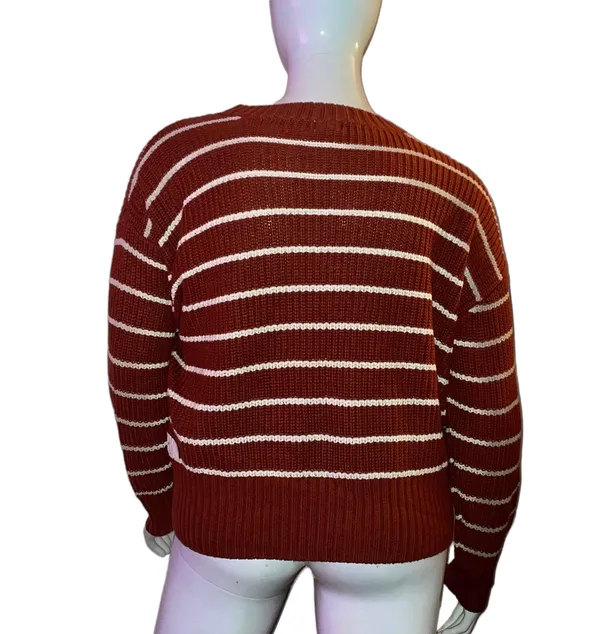 a.n.a Crew Neck Striped Pullover Sweater - Image 3