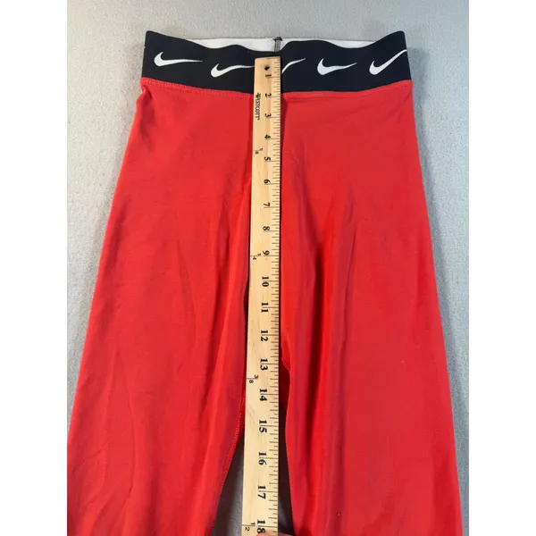 Nike Womens Sportswear Leggings Red Swoosh Logo High Waisted XS - Image 5