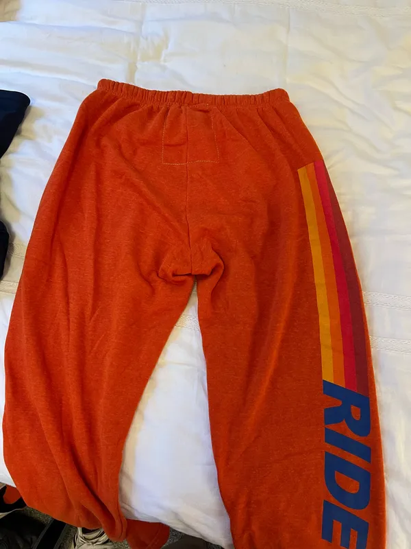 Aviator Nation Orange Sweatpants - Image 3