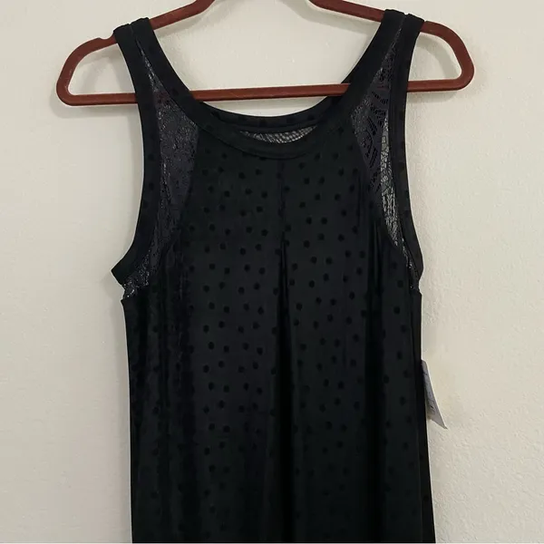 Free‎ People Fairy Goth Swing Black Polka Dots Asymmetrical Dress NWT Size S - Image 4
