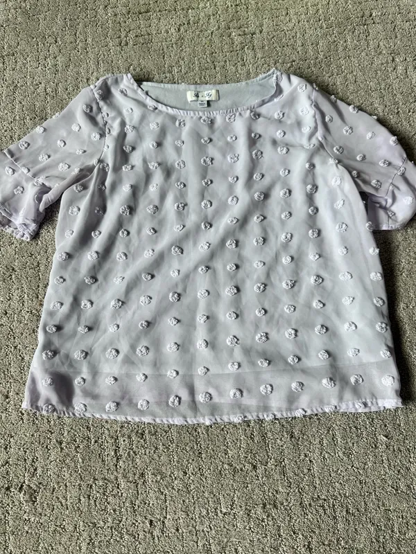 She + Sky Lavender Textured Blouse - Image 2