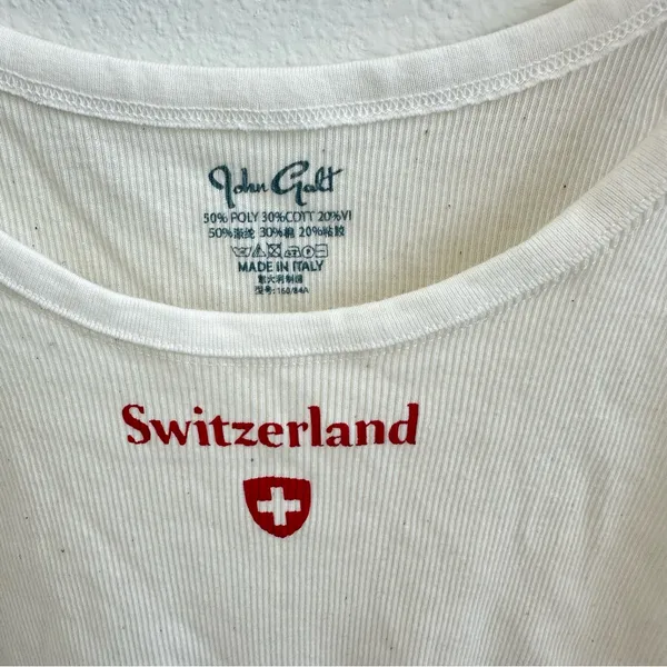 Brandy Melville White Heather Switzerland Graphic Tank - Image 2