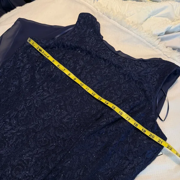 NEW Jessica Howard Navy Blue Formal Dress with Chiffon Overlay Women’s Size 16W - Image 15
