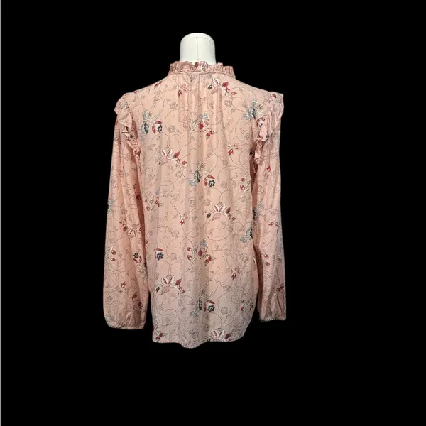 LOFT‎ Pink Floral Long Sleeve Blouse - Image 2
