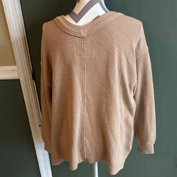 Aerie Women's V-Neck Sweater in Tan - Image 2