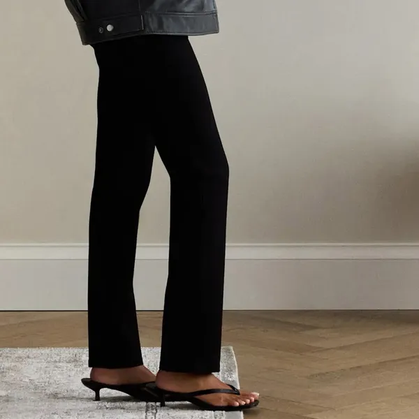 Quince Black Ponte Knit‎ Ultra Stretch Straight Pull On Pants - Image 3