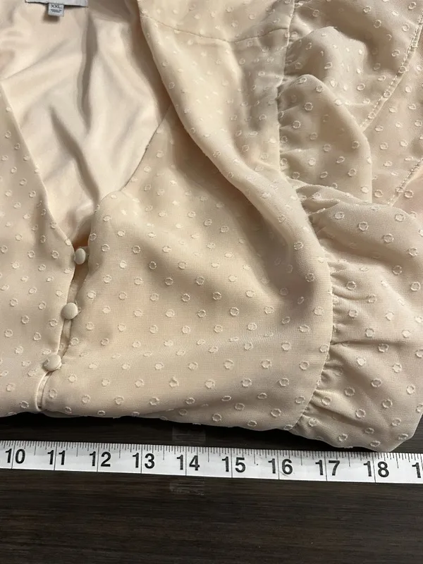 One Loved Babe Boutique June Tiered Ruffle Midi Dress in Cream Size XXL - Image 10