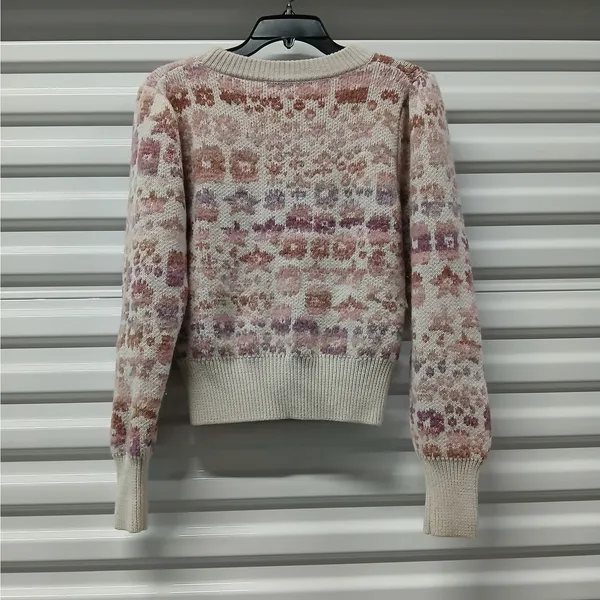 LoveShackFancy Womens Luxury Wool Alpaca Blend Sweater Sz Medium Cottage Knit - Image 7