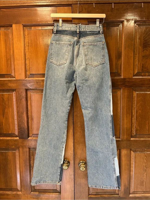 NWT REVICE DENIM 90's‎ Baby Candy Shop Jeans Size 25 Patchwork High Waist - Image 4