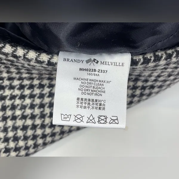Brandy Melville Y2K Wool Classic‎ Houndstooth Mini Skirt Size S (160/84A) - Image 10