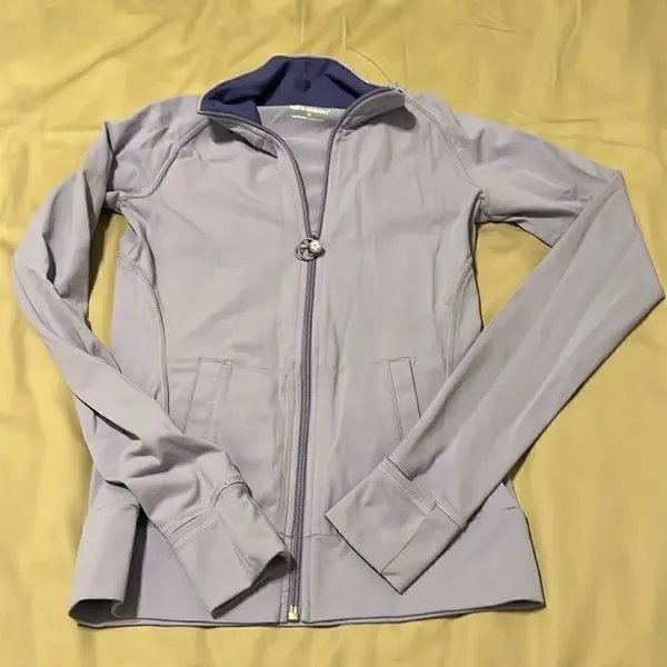 Tuff athletics szXS lavender zip front high neck lightweight jacket thumb holes - Image 2