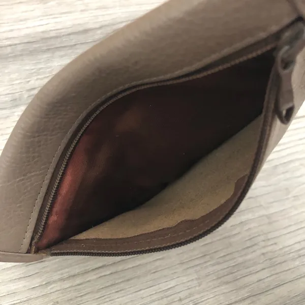 Mundi Leather Small Coin Wallet Clutch Pouch Taupe Brown - Image 8