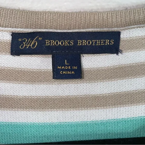 Brooks Brothers M Cotton Crew Neck Striped Sweater Long Sleeve - Image 4