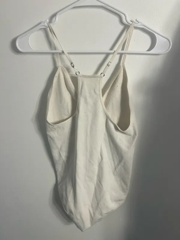 Free People White Ribbed Bodysuit - Image 2