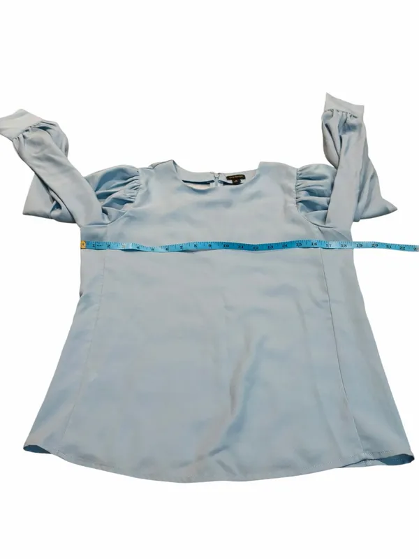 ANN TAYLOR light blue long sleeve blouse - Image 3