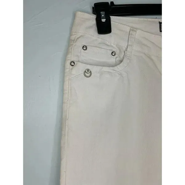 D*Klic White Jeans Size 34 inches Tall Denim Bedazzled Pockets NWT UK - Image 7