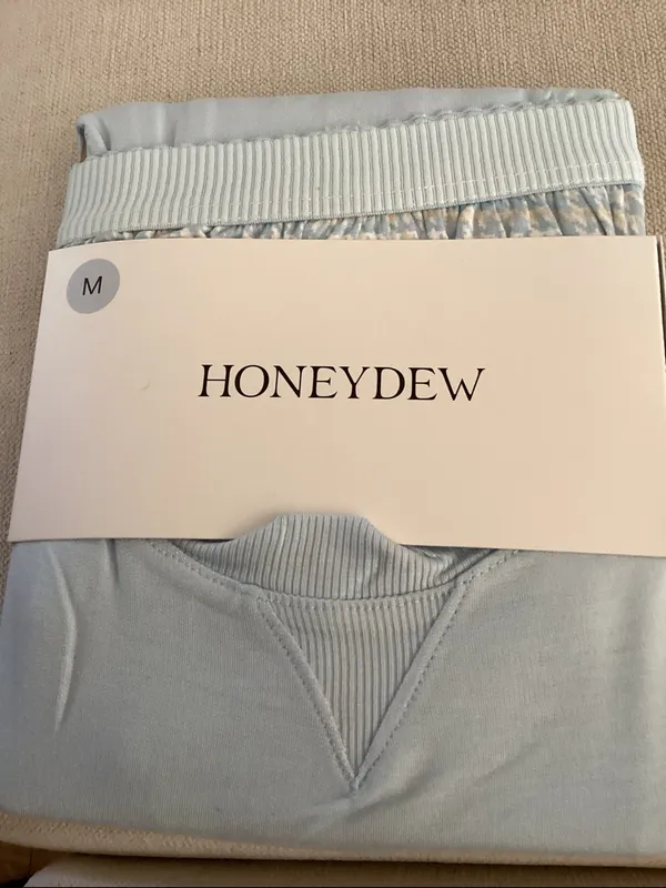 HONEYDEW IVY HOUNDSTOOTH SUGAR SWEETHEART SHORTIE SET, Blue, MEDIUM, NEW tags - Image 4