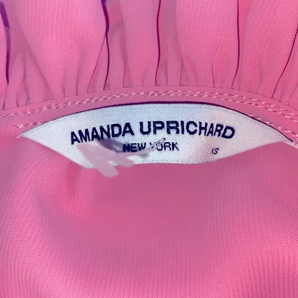 Amanda Uprichard pink Monetta ruffle dress in bloom color size xsmall - Image 5