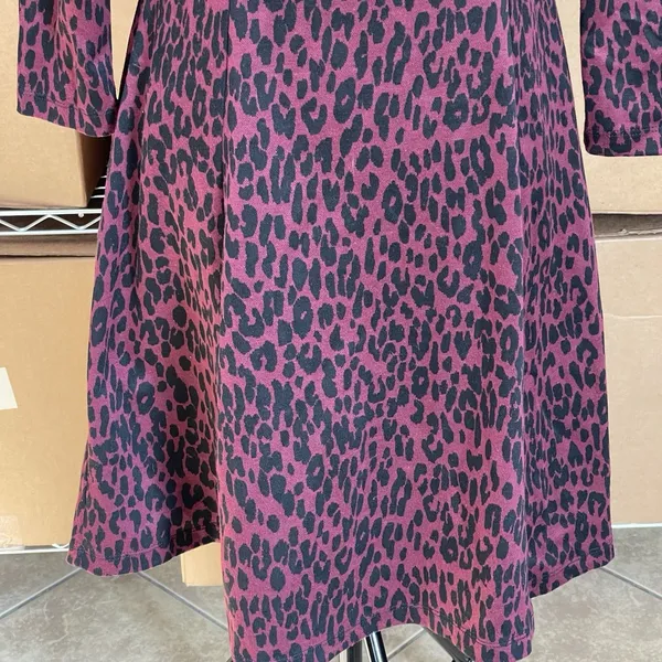 Beach Lunch Lounge Dress Sz Small Leopard Animal Print Safari Boho Fall Autumn - Image 7