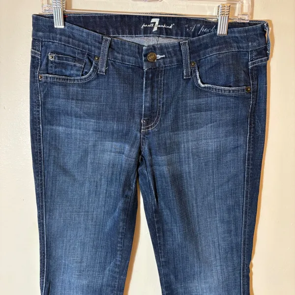 7 For All‎ Mankind "A" Pocket Bootcut Jeans Dark Wash Y2K Size 29 - Image 2