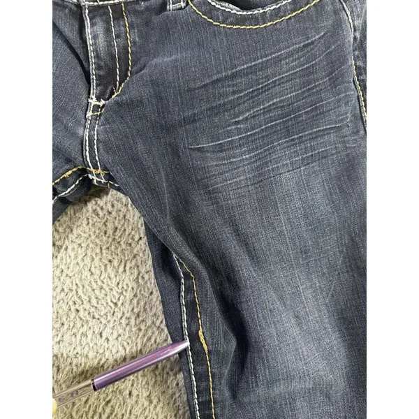 Seven 7 Bootcut Jeans‎ Women 31 Low Rise Thick Stitch Western Festival Y2K Biker - Image 7